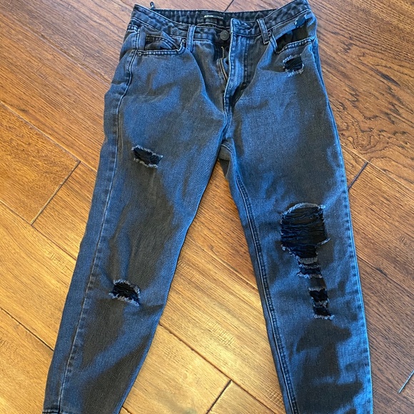 Black Distressed Mom Jeans from BlueNotes - Picture 1 of 1